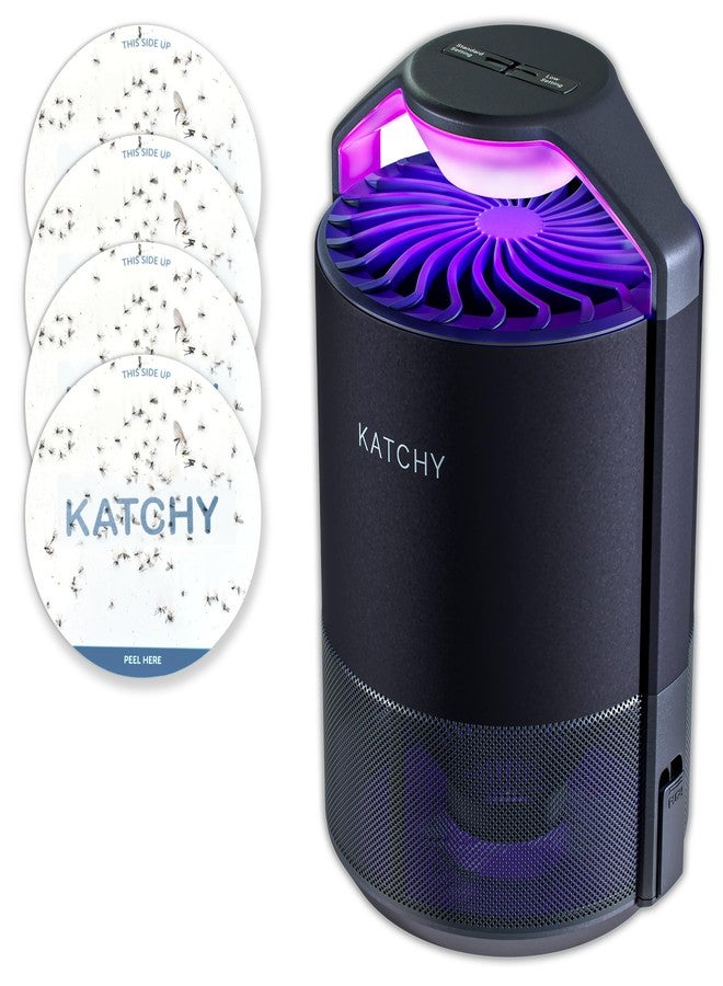 Katchy Flying Insect Trap Indoor – Catcher & Killer for Mosquito, Fruit Fly, Gnat & Small Moth – Non-Zapper with Suction & Blue Light – Ideal for Indoor Spaces, Kitchen & Plants (Original, Black) - Image 1